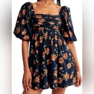 Abercrombie linen puff sleeve top